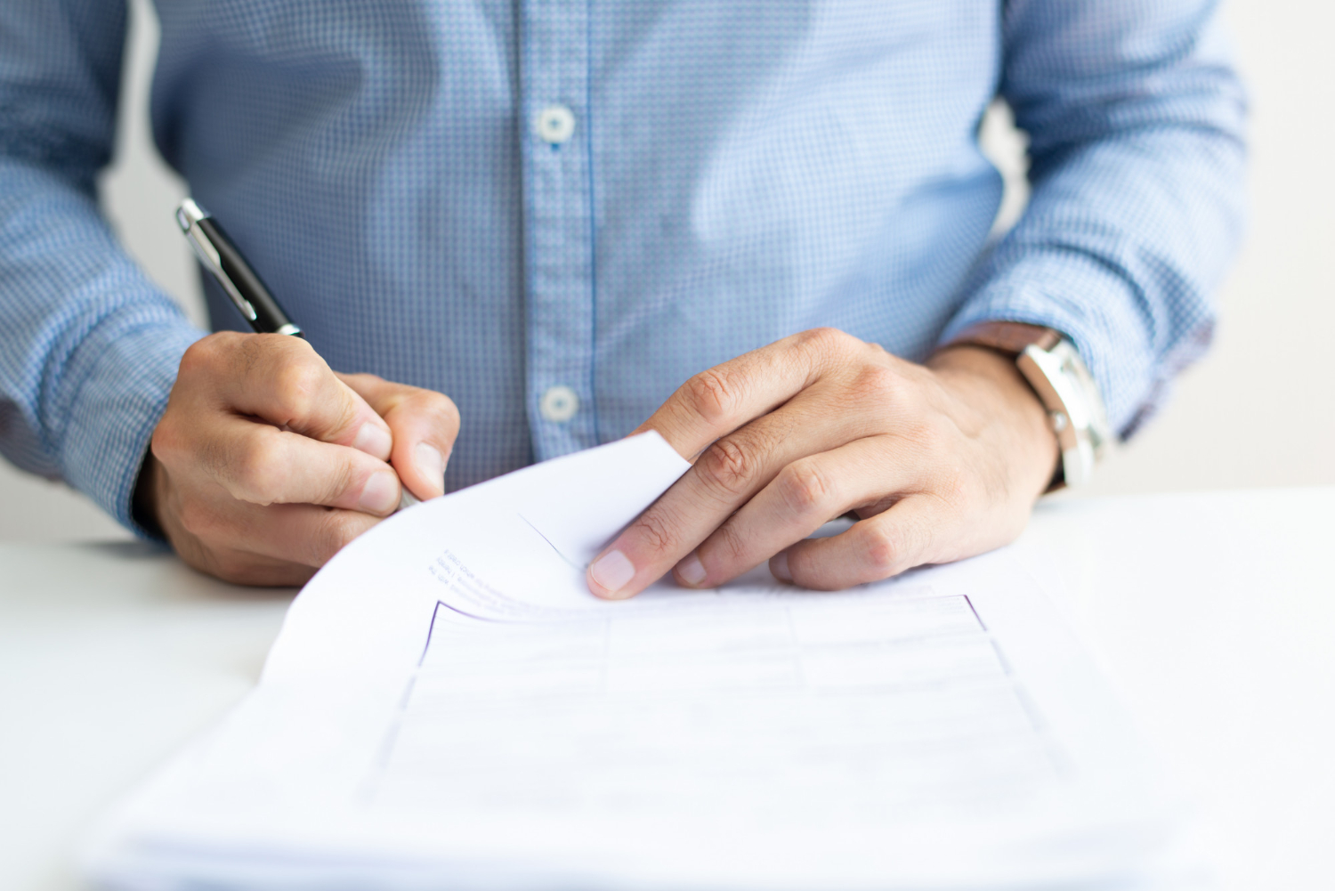 signing some documents