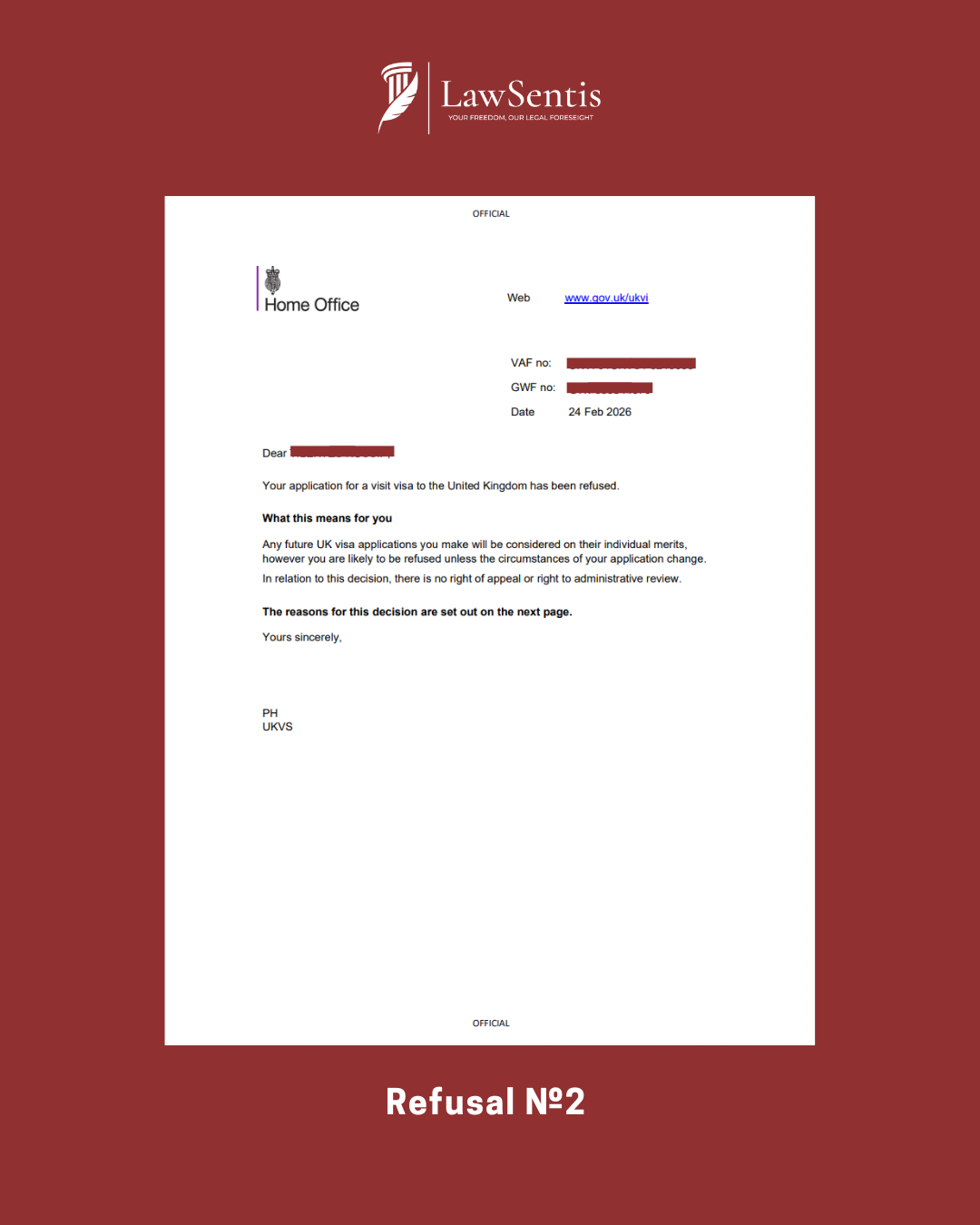 UK visa after refusal - second refusal notice