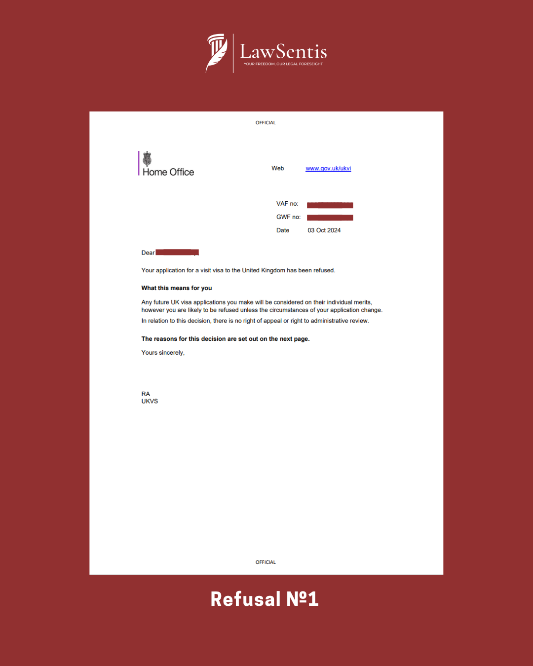 UK visa after refusal - first refusal decision showing V4.2 concerns
